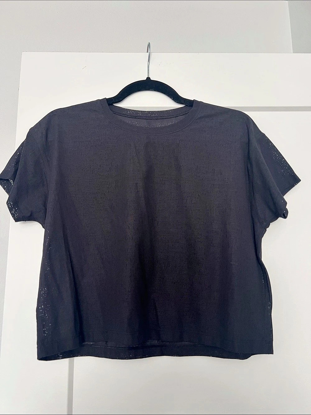 lululemon Mesh Back Cropped Train T-Shirt, 4